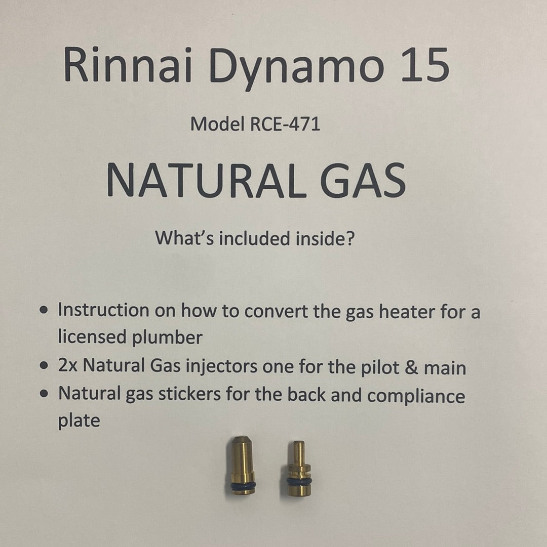 Rinnai Dynamo 15 Conversion Kits Natural Gas Or LPG Propane RCE471